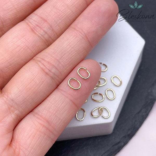 6*4,5*0,8 мм Цвет золото, Колечки овал уп. 1 гр. 