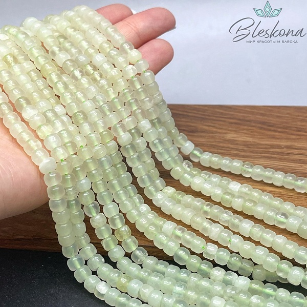 Жадеит зеленый рондель 6*4,5 мм