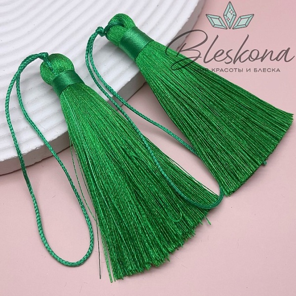 Кисть вискозный шелк Зеленая 8*1 см