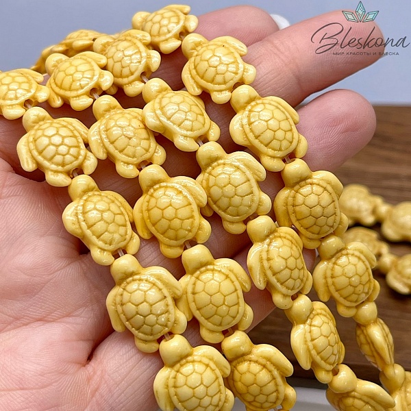 17*14 мм Магнезит (Говлит) имитация черепаха желтая (тонированная)