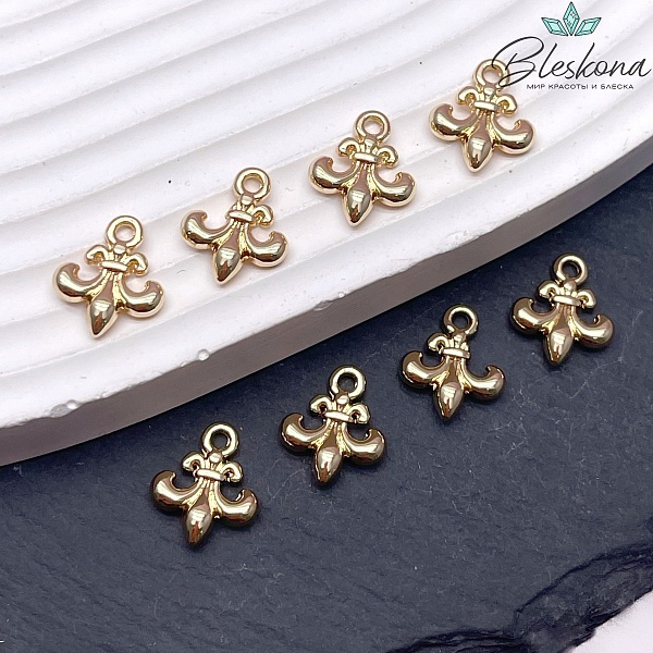 12*10 мм Цвет золото, Подвеска королевская лилия 