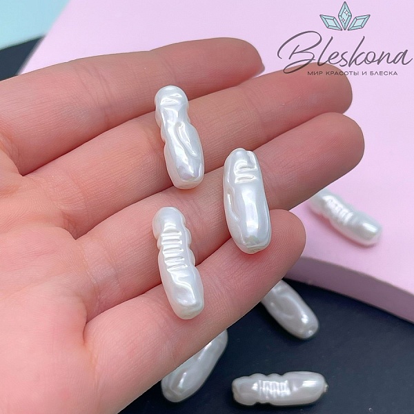 7*21 мм, Жемчуг Майорка белая (штучно)