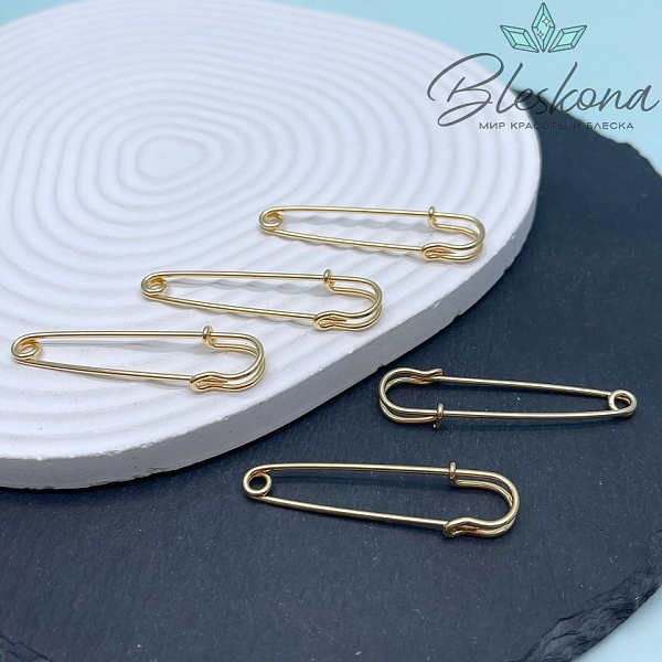 5 см, Цвет золото, Основа булавка без петелек