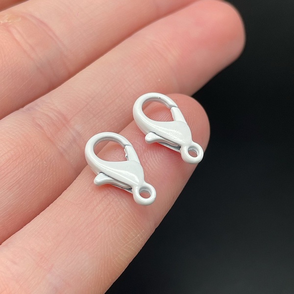 14 мм , Замок круглый  белая эмаль