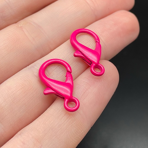 16 мм , Замок круглый  малиновая эмаль