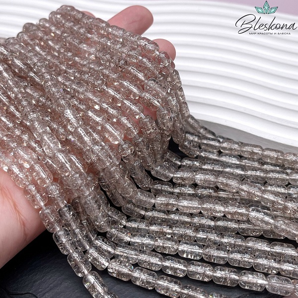 Кварц снежный коричневый бочата 9*6 мм