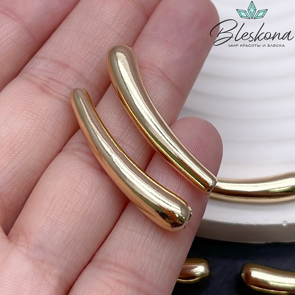 34*6 мм Бусина трубочка, Цвет золото 