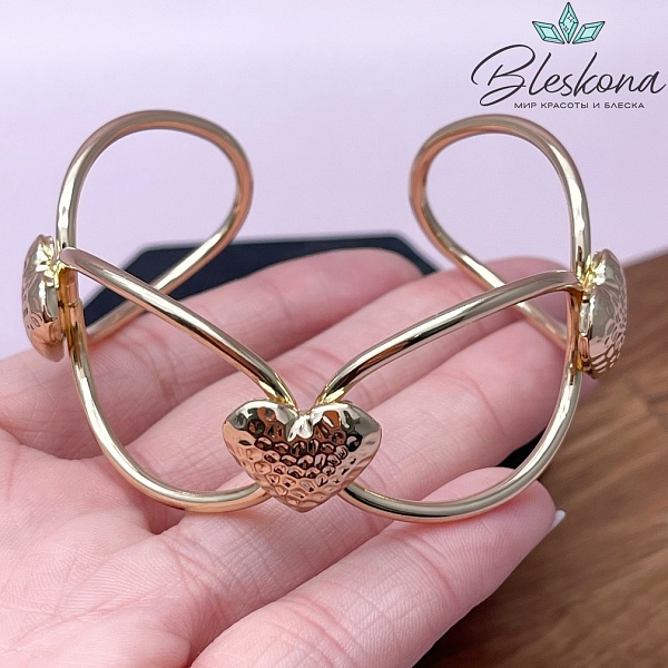 58-62 мм Цвет золото, Основа для браслета овалы с сердцем