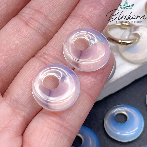 Бублик смещенный центр Лунный камень (имитация) 18мм