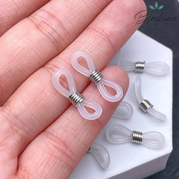 Держатель силиконовый цвет серебро 19мм уп.10 шт