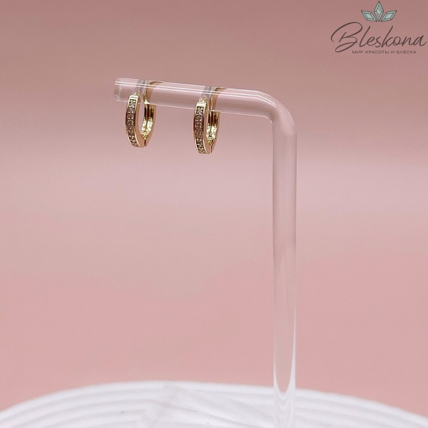 13 мм, цвет Золото, Швензы бублик стразы Люкс