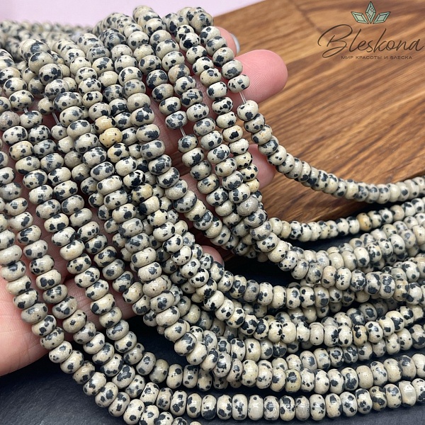 Яшма далматиновая рондели 6,5*4 мм