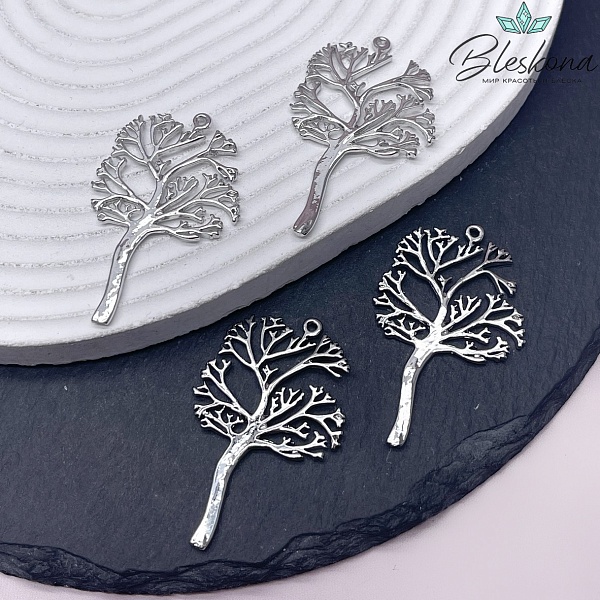 45*28,5 мм Цвет серебро, Подвеска дерево счастья 