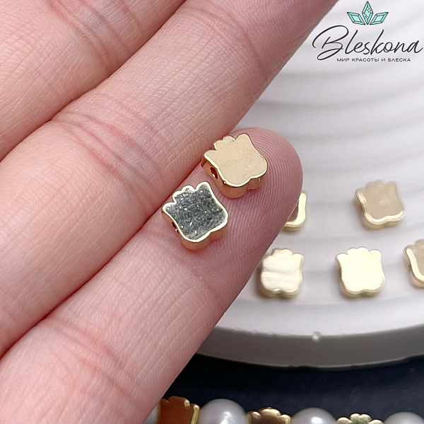 6*6,4 мм Цвет золото, Бусина тюльпан 