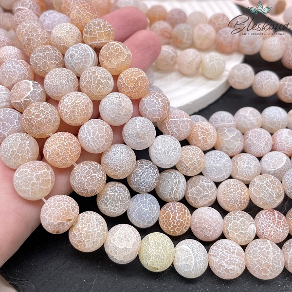 Агат Кракле желтый 12 мм