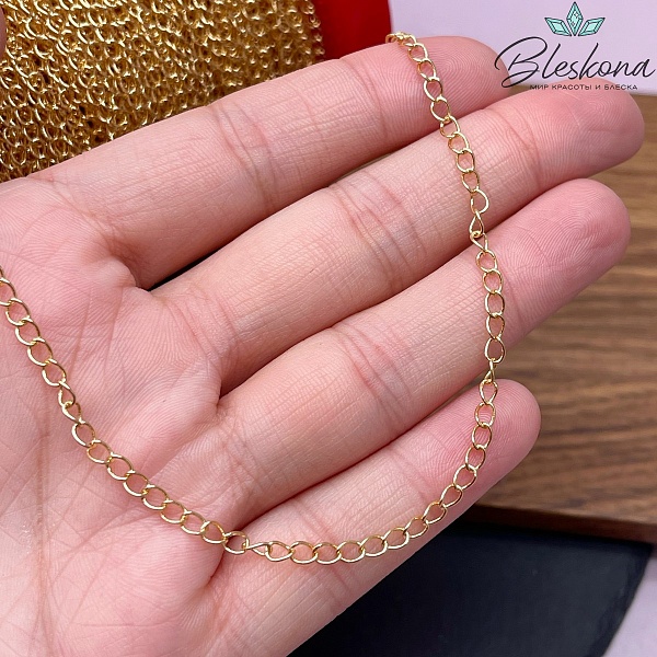 Цепь №11-1 цвет золото 4*3 мм