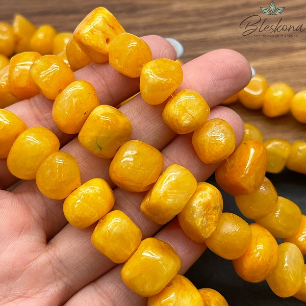 Оникс фриформ ярко- желтый (6-10)*(10-15) мм