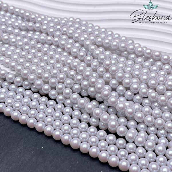 Жемчуг Майорка цвет светло-лиловый перламутр 6 мм