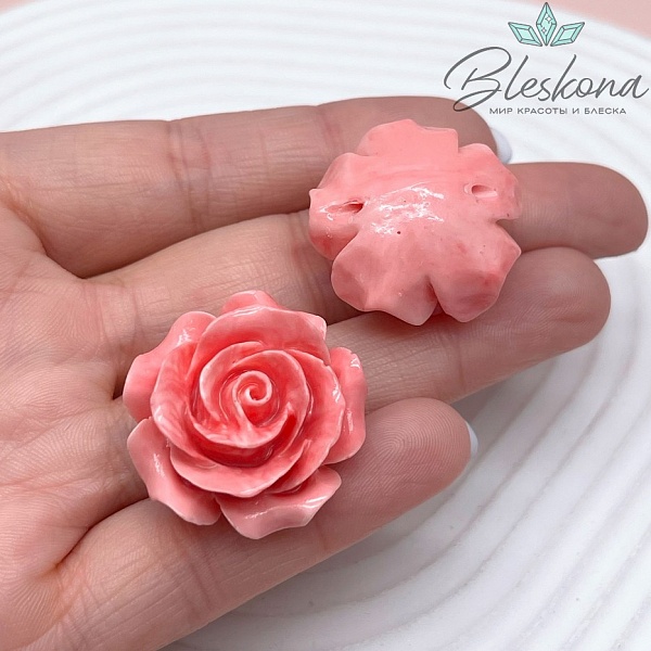 Бусина Розочка 27*14 мм (имитация коралла)