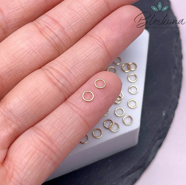 4*0,6 мм Цвет золото, Колечки уп. 1 гр. 