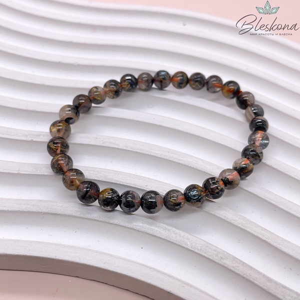  Кварц Рутиловый с включениями титана 6 мм сет 18 см