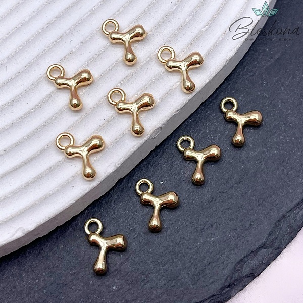 13 мм Цвет золото, Буква гладкая T 