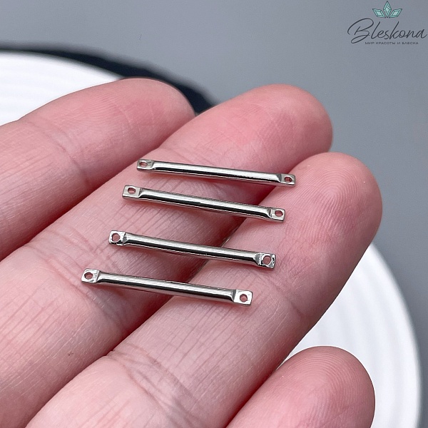 20 мм Цвет серебро, Коннектор палочка круглая Люкс