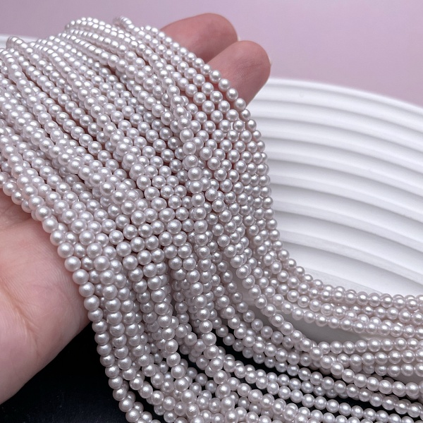 Жемчуг Майорка, цвет светло- фиолетовый фактурно- матовый 3 мм