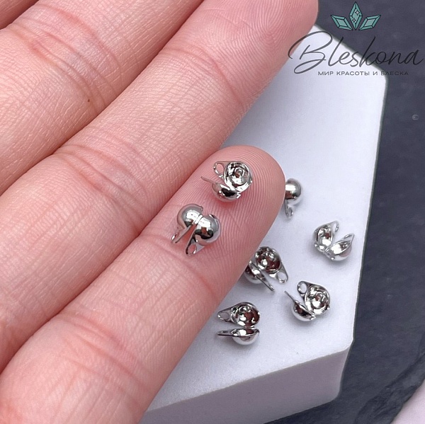 6*4 мм, Цвет серебро, Каллоты-книжка уп. 10 шт.