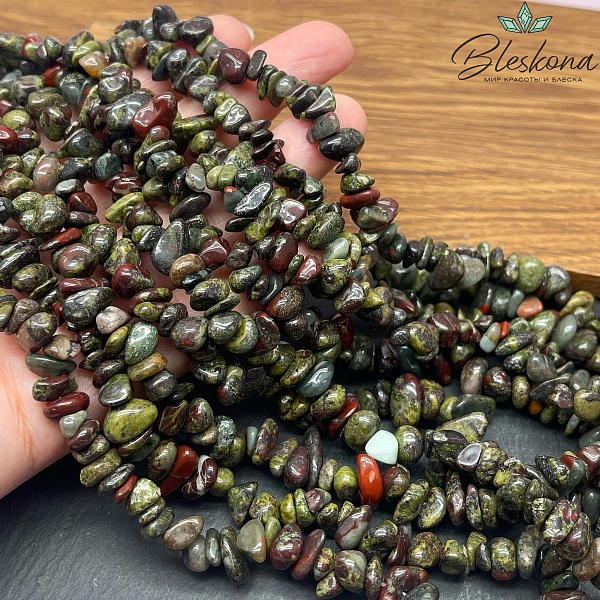 Крошка Яшма Кровь дракона ширина бусин ~ 6-9 мм