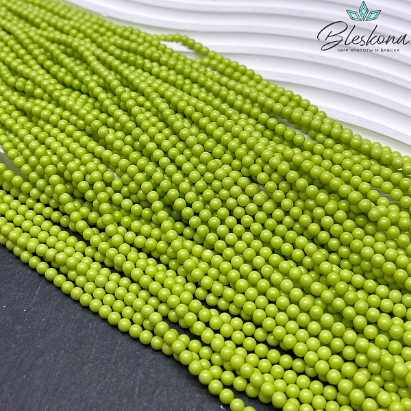 Жемчуг Майорка цвет светло-зеленый 3 мм