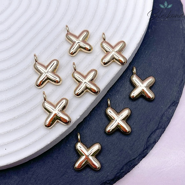 18 мм, Цвет золото, Буква объемная X