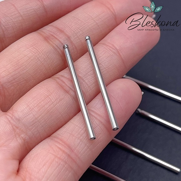 35*2 мм Цвет серебро, Подвеска палочка круглая