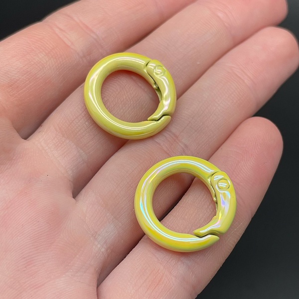 20мм , Замок круг желтая эмаль с переливом 