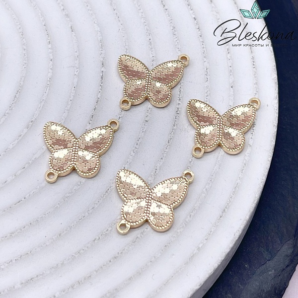 19*14,5 мм Цвет золото, Коннектор бабочка 