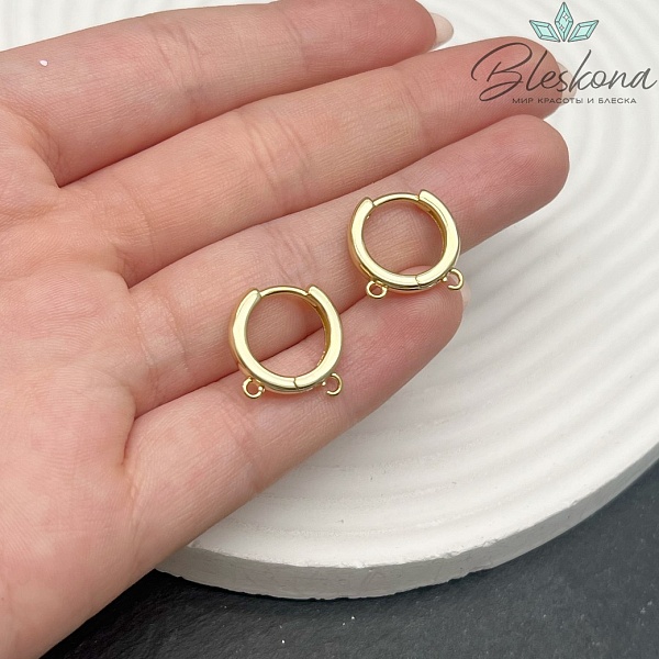 15 мм Цвет золото Швензы с двумя петельками Люкс