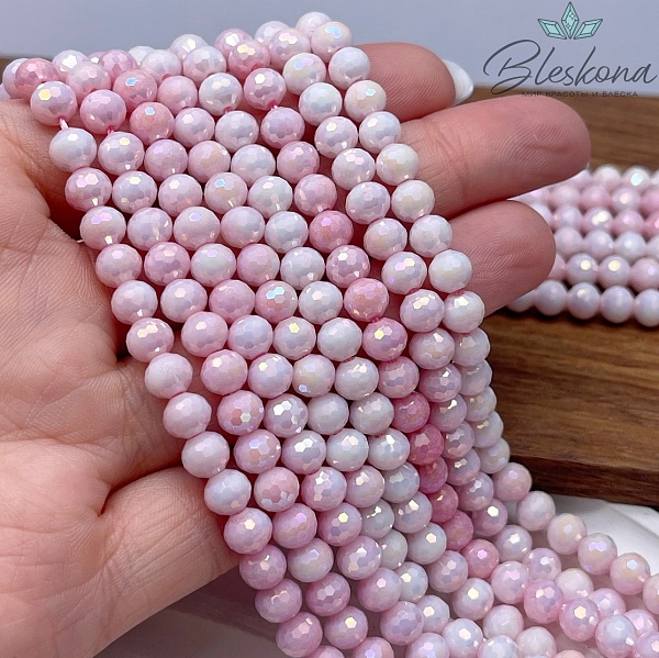 Стекло Lux светло- розовое огранка 6 мм