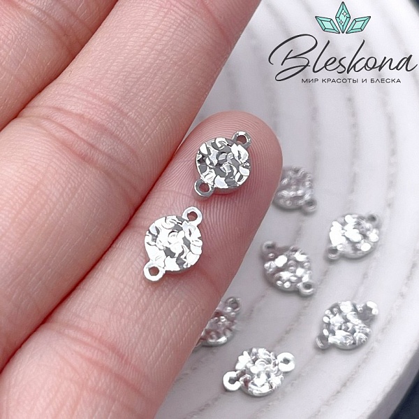 9,7*6 мм Цвет серебро, Коннектор круг 