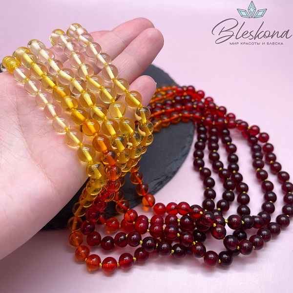 Янтарь шар микс 8 мм