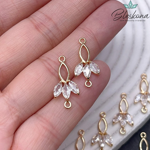 21,2*9,9 мм Цвет золото, Коннектор цветочек 