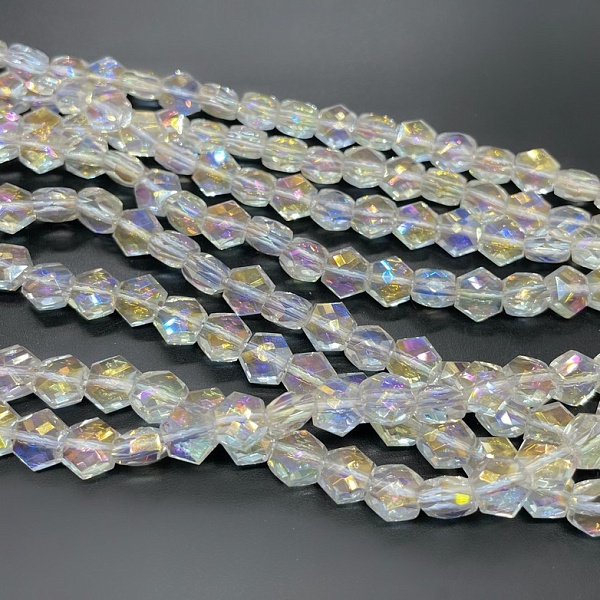 7*8 мм Стекло Lux, шестиугольник, цвет AB