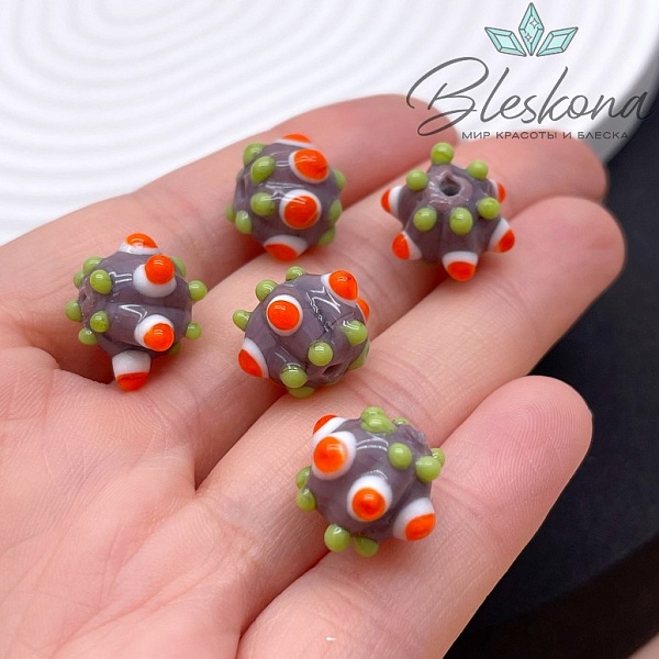 11*14 мм Бусина шар лиловый пупырчатый