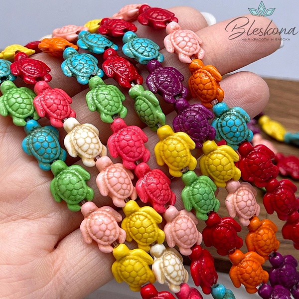 14*10 мм Магнезит (Говлит) имитация черепаха микс (тонированная)