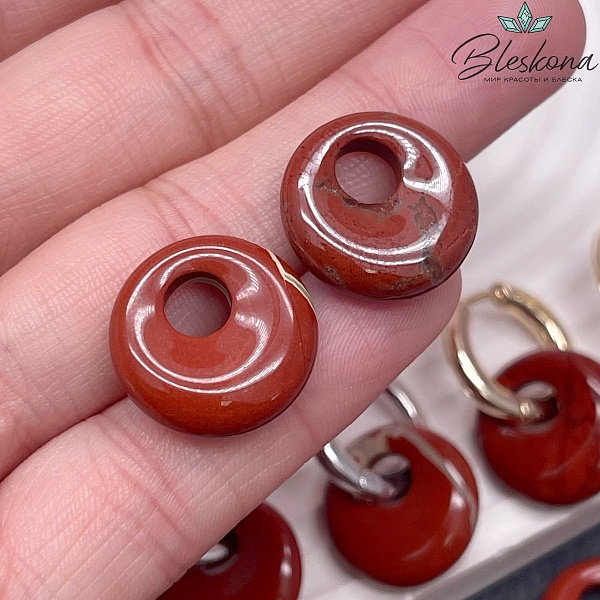 Бублик смещенный центр Яшма Огенная 18мм