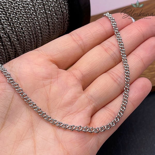 Цепь №С67 Цвет серебро 5*3,3 мм Сталь