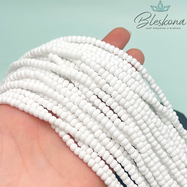 4*3 мм Бусины стекло рондель белые
