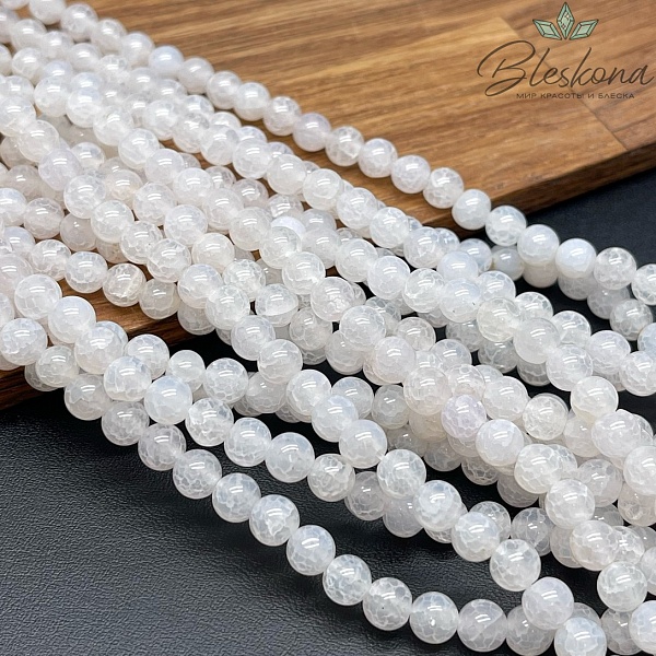 Агат белый Вены Дракона 6 мм 