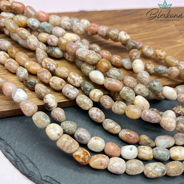 Халцедон Сакура галтовка (8-11)*(8-9) мм