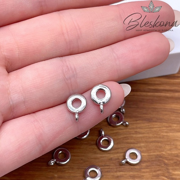 7,5 мм Цвет серебро, Бейл неразъемное кольцо