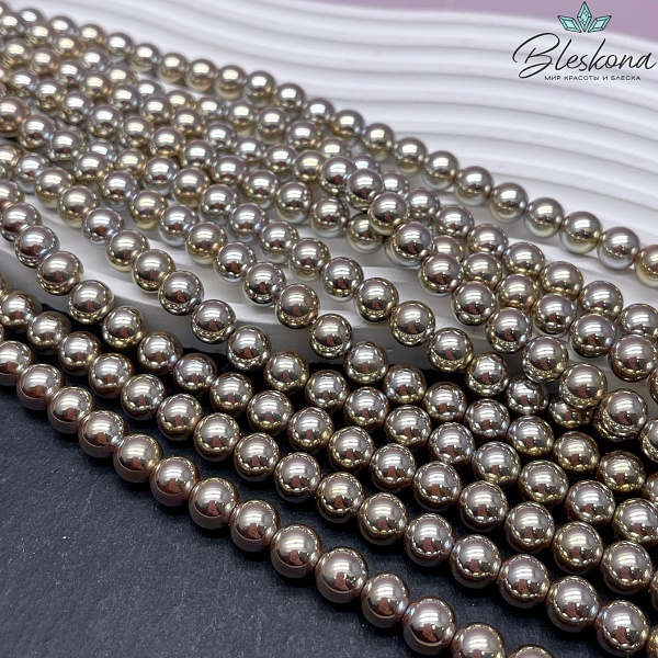 Жемчуг Майорка цвет желтый хамелеон 8 мм